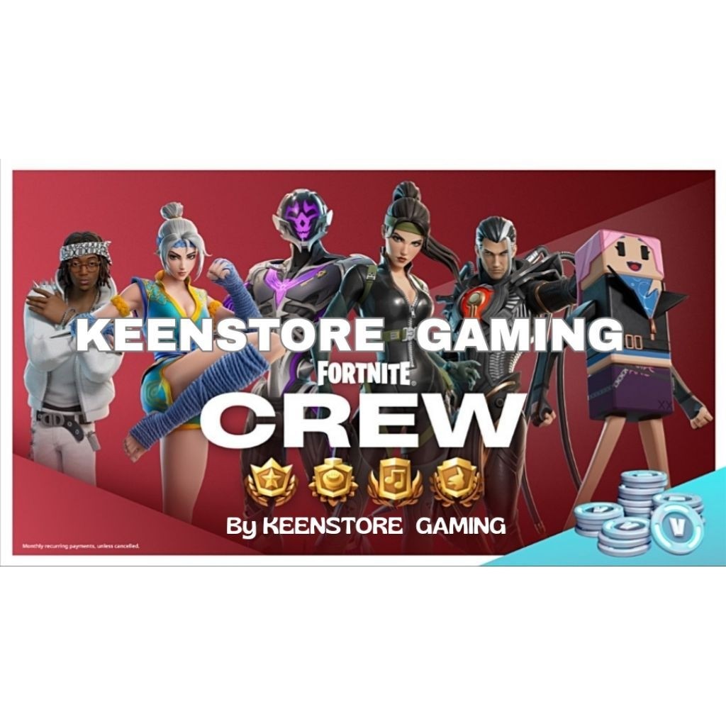 FORTNITE CREW NEW BATTLE PASS INCLUDE 6 BENEFIT [BY KEENSTORE GAMING]