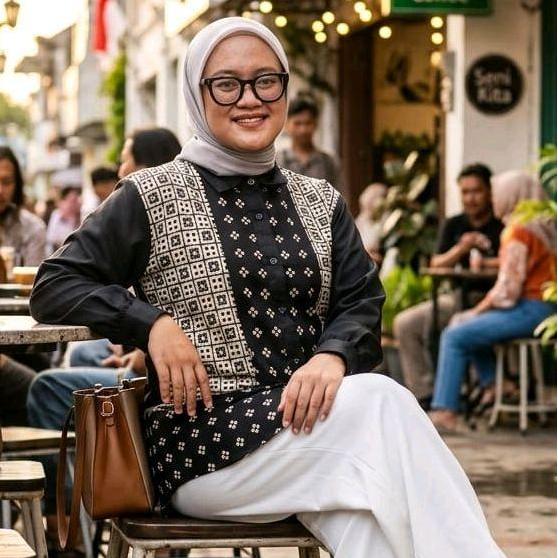 SAIARA INDONESIA || OLIVIA HITAM KEMEJA BATIK KOMBINASI KATUN TOYOBO LSS