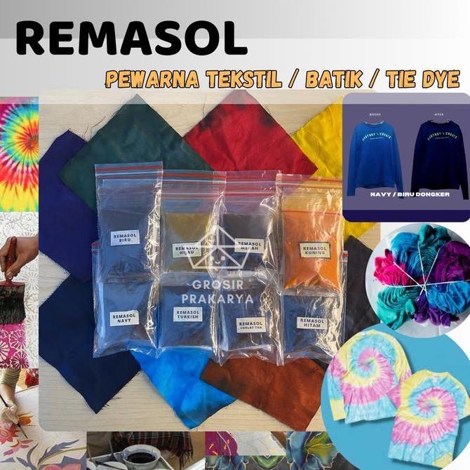 VEDORANAVA Remasol Pewarna Tekstil Batik Tie Dye Penguat Warna Pekat Jumputan Celup Mewarnai Kain Bu