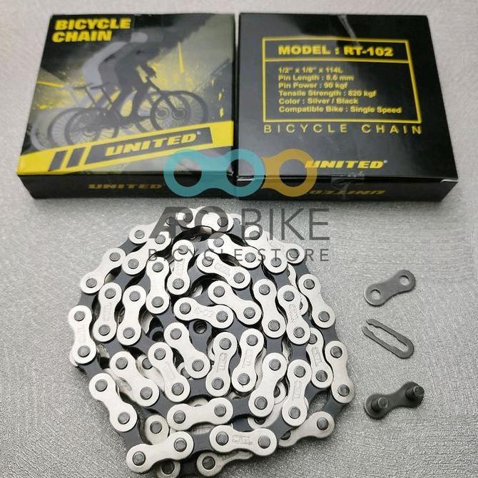 Rantai Sepeda Bmx Fixie Mini United Rt102 Single Speed 114L Bla Rt102