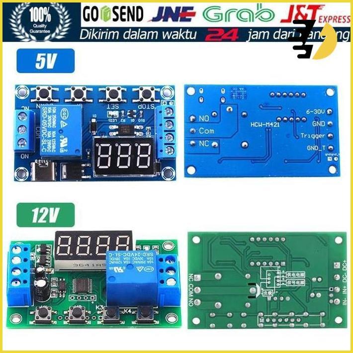 Yyc-2S Modul Relay Timer Delay Timer Dc 5V 12V 5A Adjustable Restock