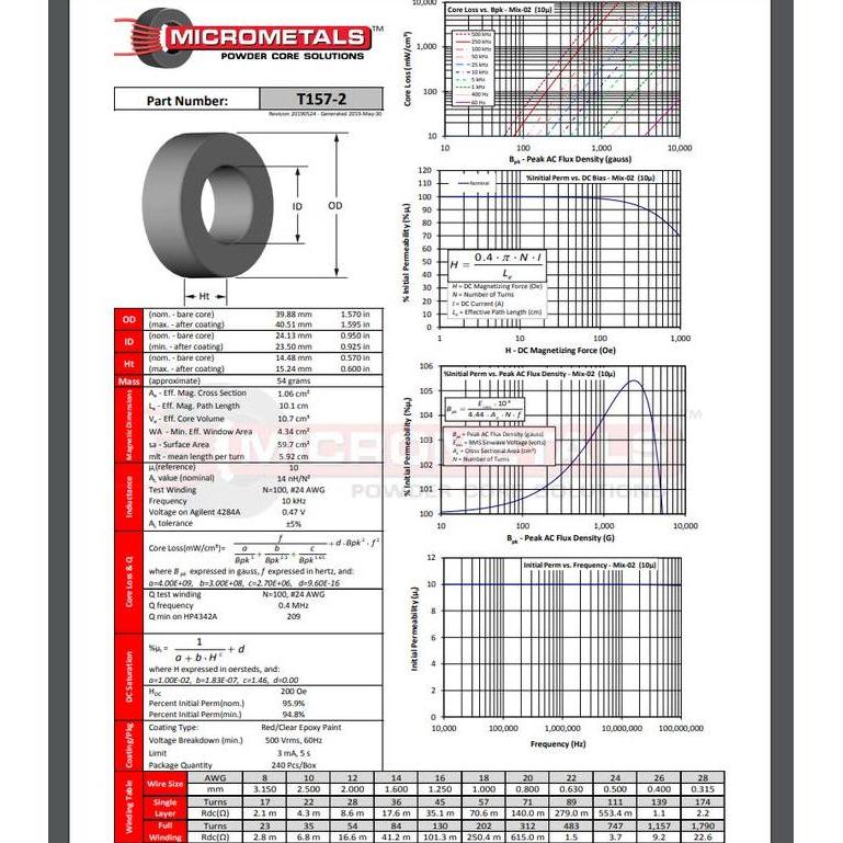 Toroid Core Inductor T157-2 Ferit Induktor Rf Power Class-D/ Converter