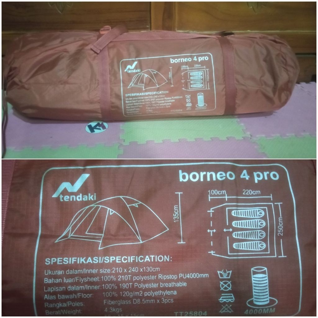 Tendaki Borneo 4 Pro Tenda 4orang