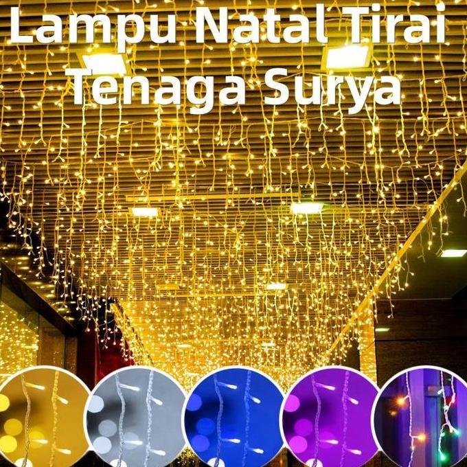 CORNUE Kelap Kelip Lampu Hias Tirai Outdoor Waterproof Lampu Hias Lampu Ramadhan Lampu Kelap Kelip K