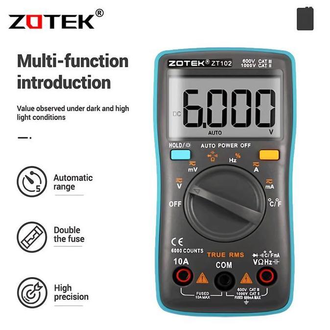 Avometer Digital Zotek Zt102 / Multitester Digital Zt102 Original