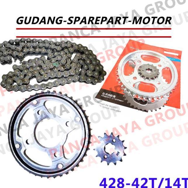 Gear Gir Set Paket Depan Belakang Rantairoda 428 4214 Benelli Beneli Pe250 Pe250 Patagonian Eagle 25