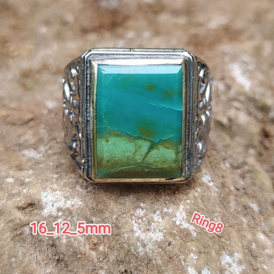 (BISA COD)batu akik cincin pancawarna ijo garut cristal material odim