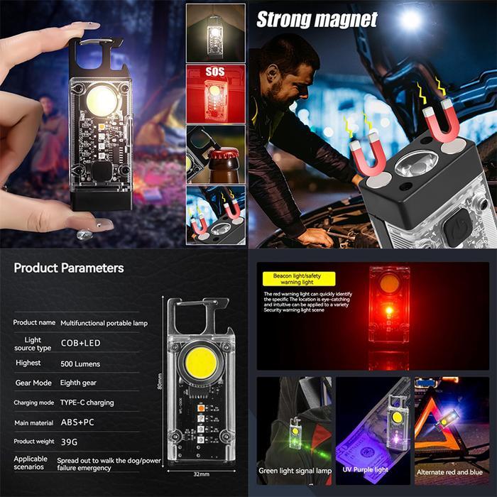 Lighting portabel senter led 1000LM magnet kuat gantungan kunci lampu