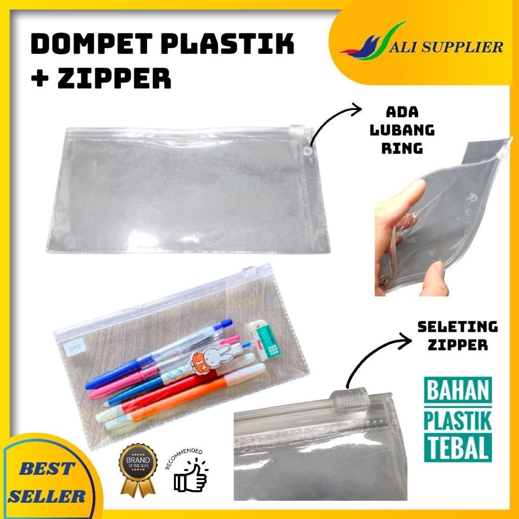 DOMPET PLASTIK SELETING / ZIPPER BAG 10CM X 20CM MURAH / DOMPET SELETING / ZIPPER LOCK / PLASTIK COV