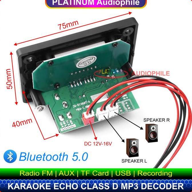 Woi- Modul Mp3 Amplifier 50W Bluetooth Karaoke Microphone Echo 136Bt