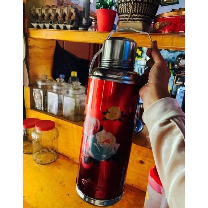 Dingdong- ( Khusus Gojek ) - Termos Kaca Ching Kiang Rrt Kaleng Jadul Jamu Thermos Panas Kopi Jamu