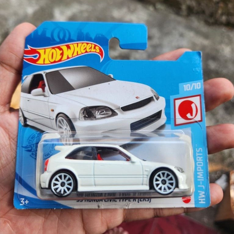 Hot Wheels Honda Civic Type R Ek9 Putih Short Card