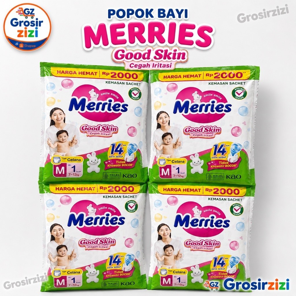 [ZZ Favorit] 8pcs & 12pcs Popok Celana Merries Pants good skin