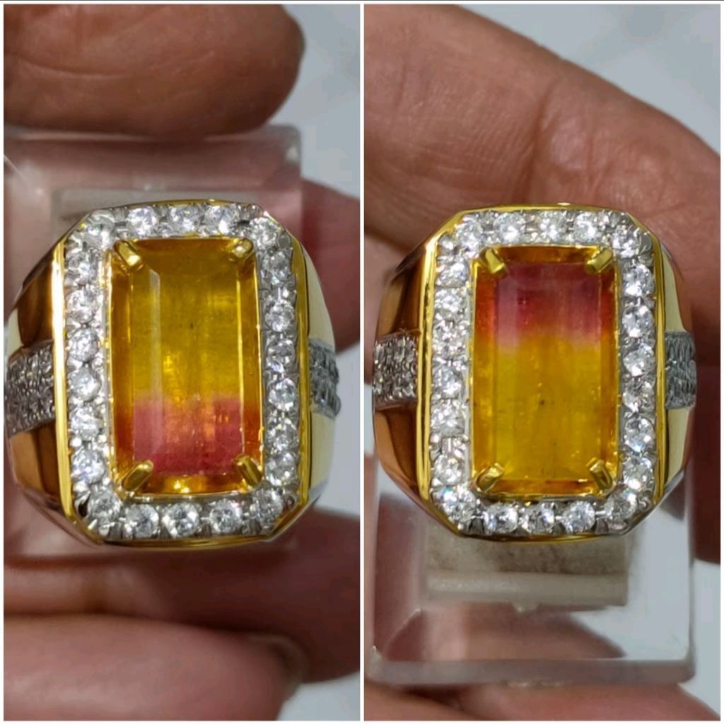 Natural Bicolor Pink And Yellow Tourmaline 4.44 Carats Certified