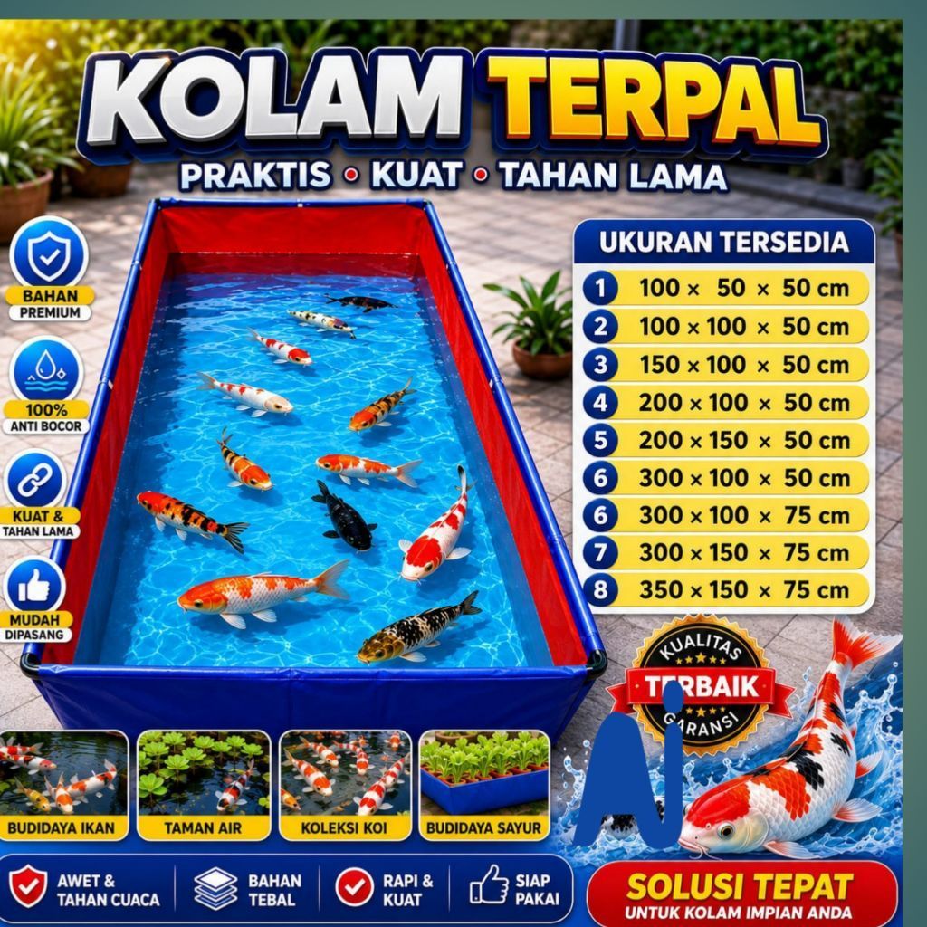 Kolam terpal ikan tebal ikan anti bocor-kolam budidaya Lele Nila Gurame