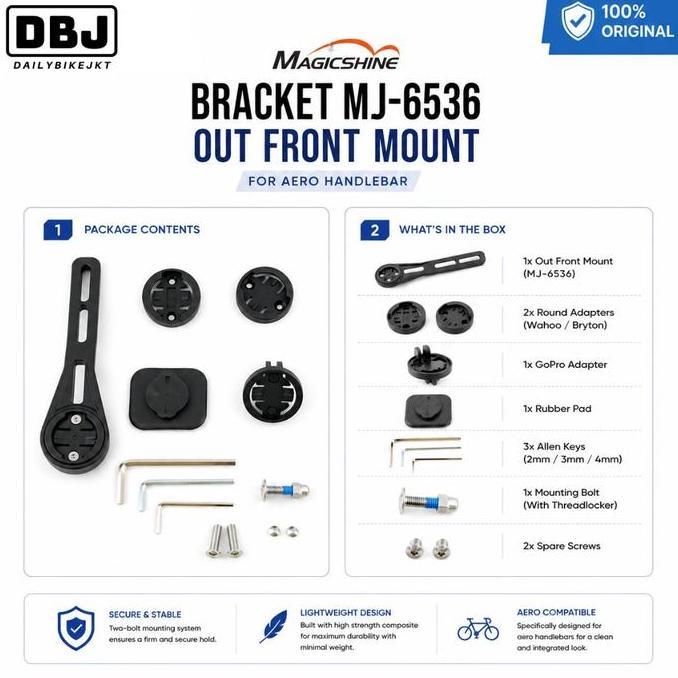Promo Magicshine Mj-6536 Out Front Mount Aero Handlebar Garmin Wahoo Bryton Gopro Bracket Cod