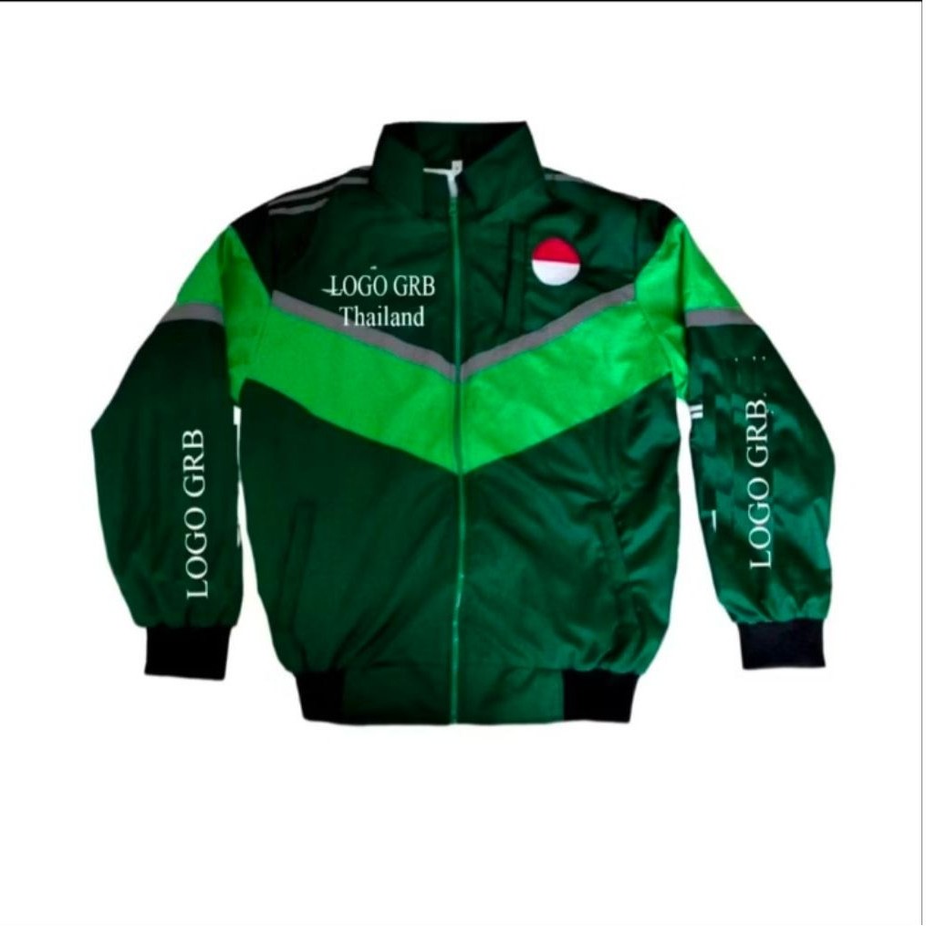 Jaket Grab Thailand Driver Ojol Resmi Anti Air Tebal Reflective