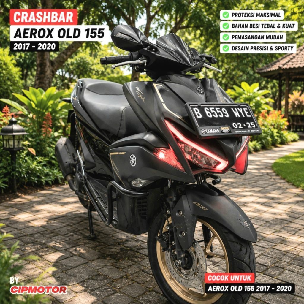 Crashbar Yamaha Aerox 155 dan NEW AEROX 2021 connected