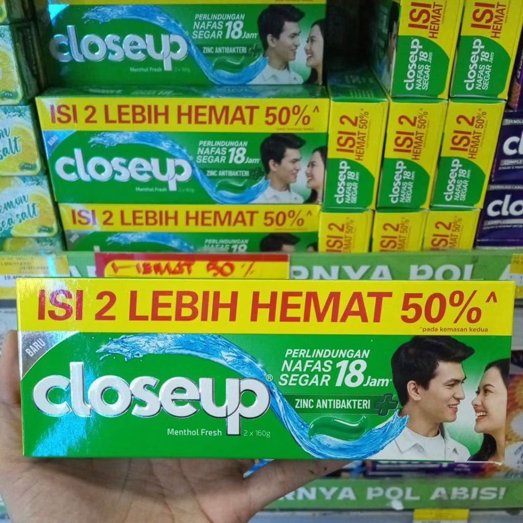 Close Up Menthol Fresh 160gr isi 2 Pcs