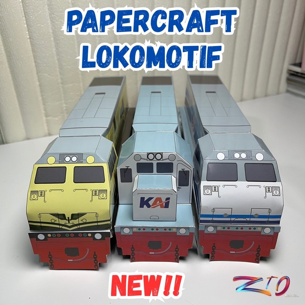 Papercraft Lokomotif by Iman Zto | Free Sticker Lokomotif