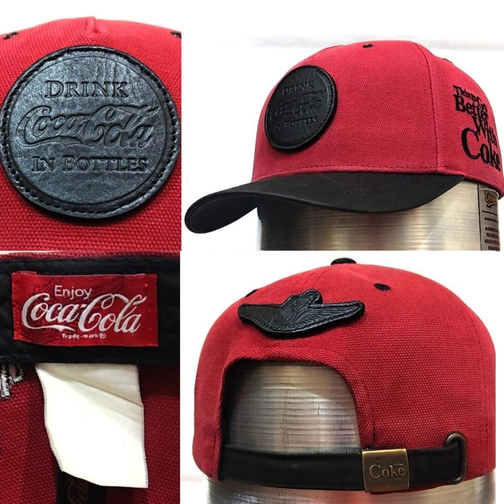 Topi Rare Vintage Coca-Cola Ballcap 2tone Visor Pendek Authentic Ori 2nd