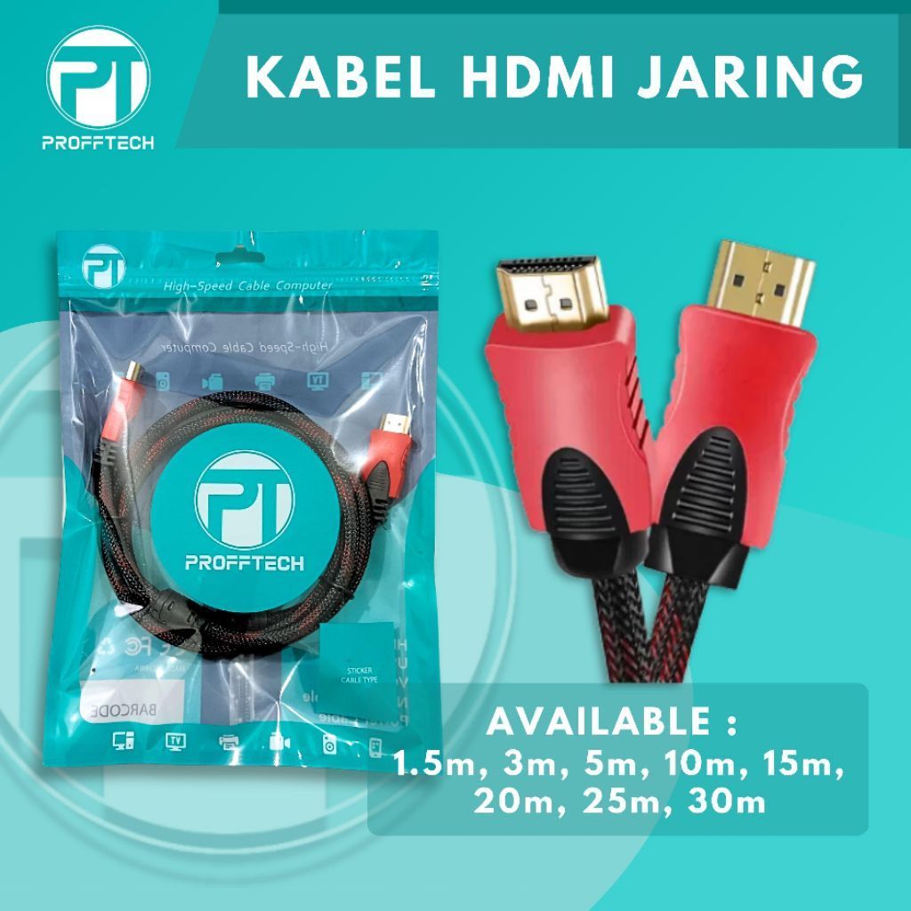 Kabel HDMI PROFFTECH 3M Male to Male Kualitas FHD / Kabel Laptop, PC, PS ke TV, Monitor, & Proyektor