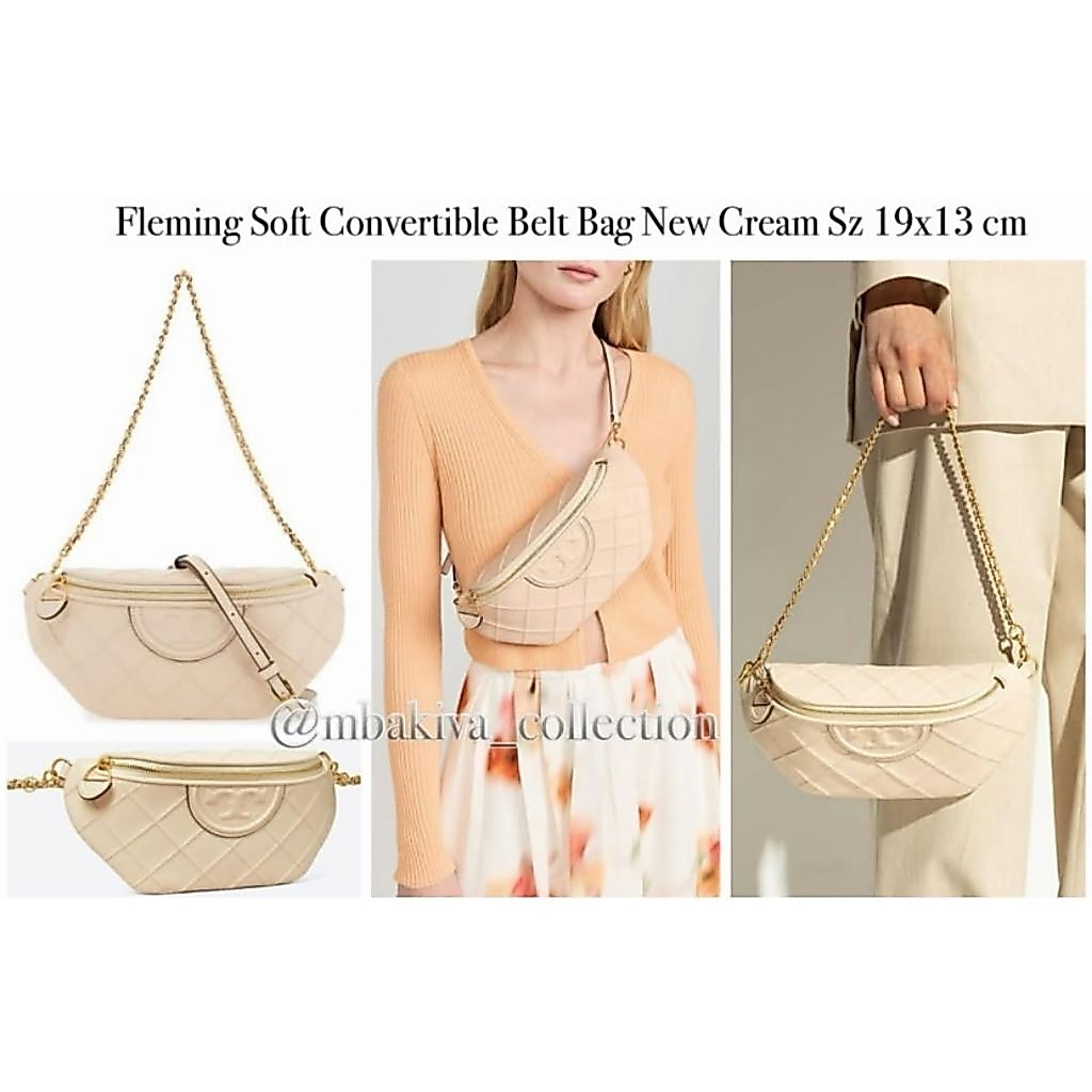 TB Fleming Soft Convertible Belt Bag New Cream