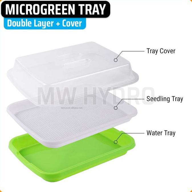 Gardener- Microgreen Sprouting Tray With Cover - Tray Semai Microgreen Dengan Tutup