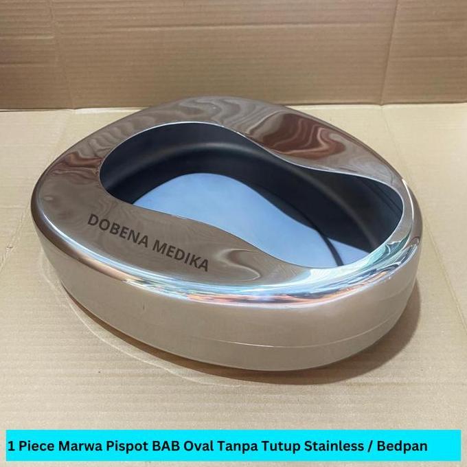 Pispot Medis Bab Stainless Tanpa Tutup Oval / Bedpan Ovale Without Lid