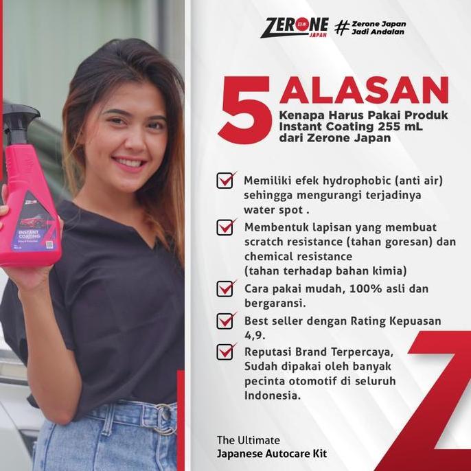 Indomoto- Instant Coating Zerone Pengkilap Body Mobil Motor Terproof