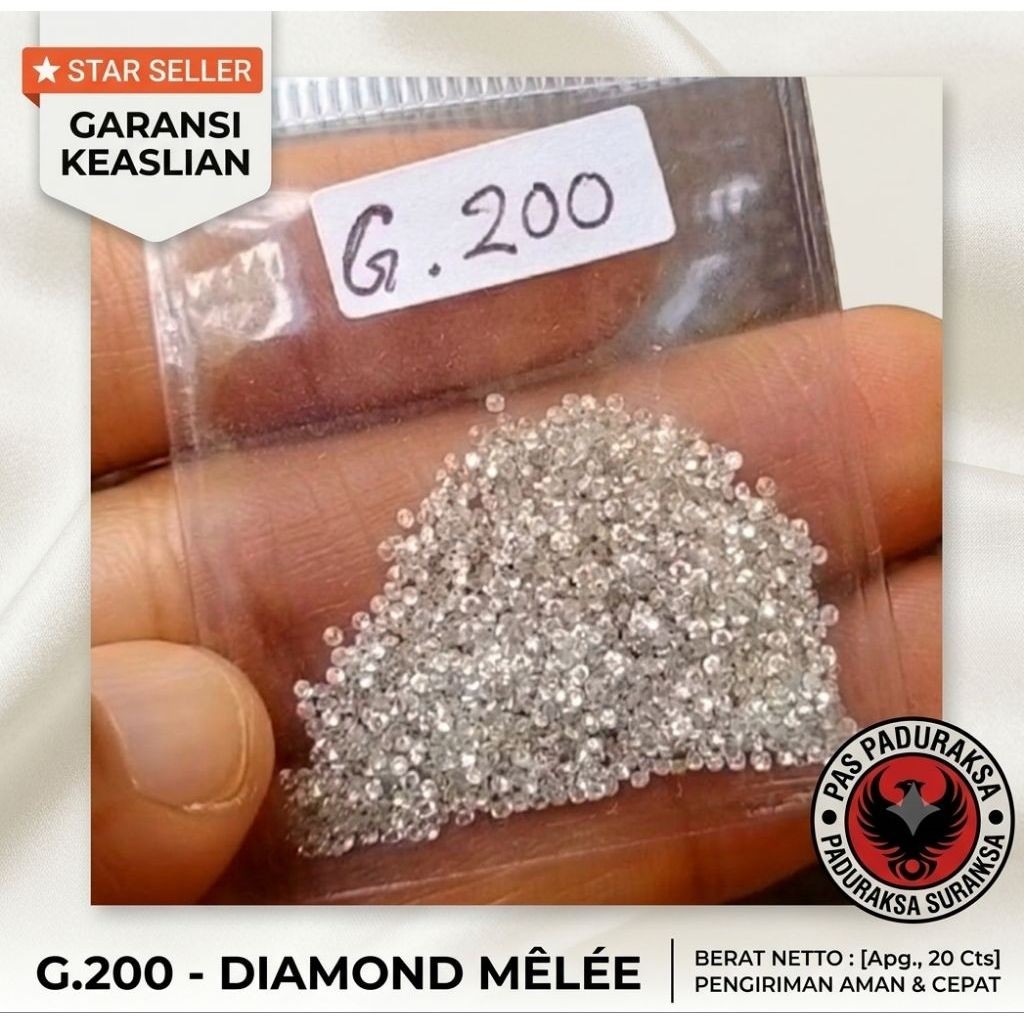 Natural Berlian Putih Eropa, berlian tabur, berlian kecil / mini ukuran gugur 200 (diameter est 1mm)