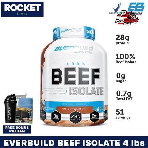 Everbuild Beef Protein Isolate 4 lbs Suplemen Fitness Hydrolyzed Beef Protein Isolate 100% Original