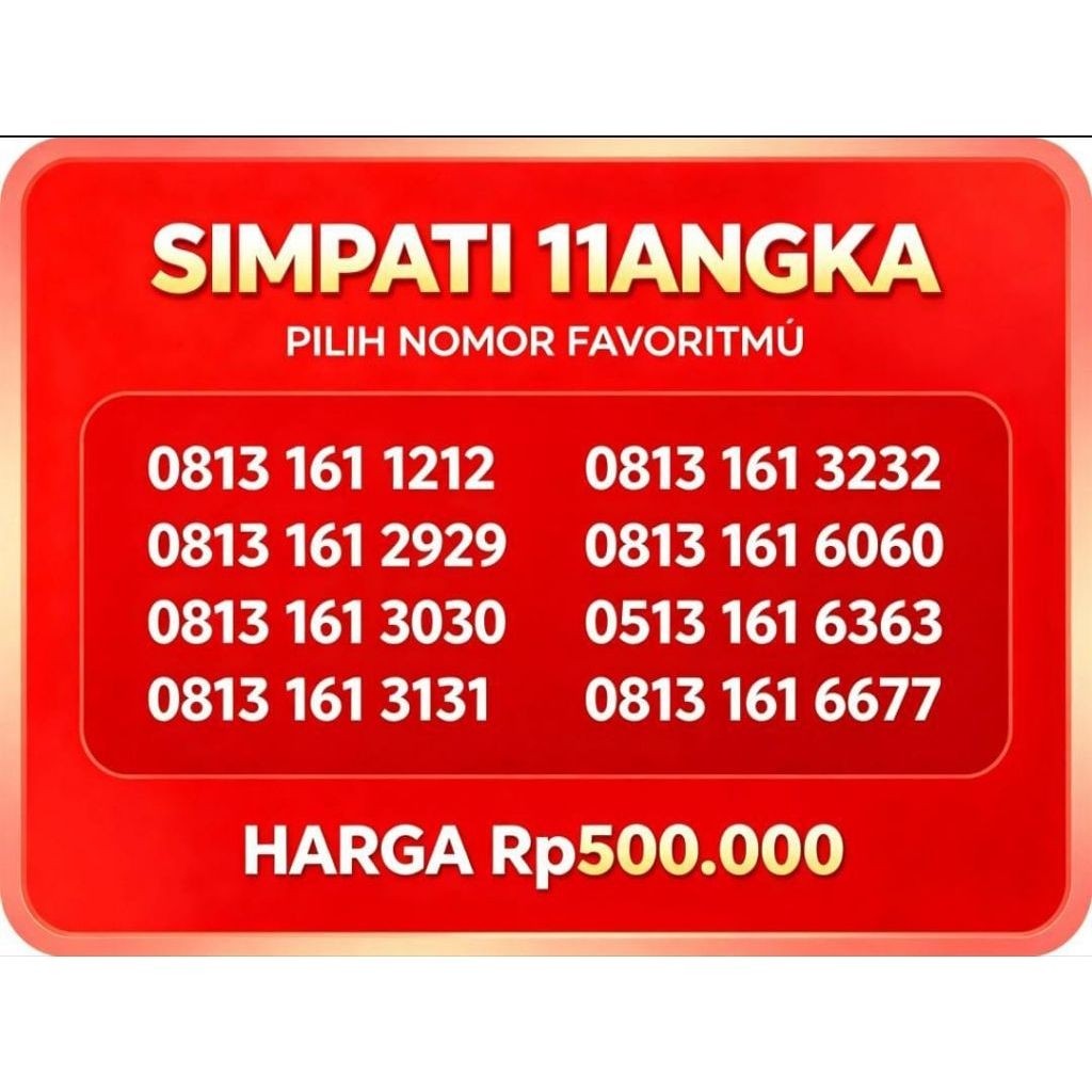 nomor cantik simpati 11angka 99