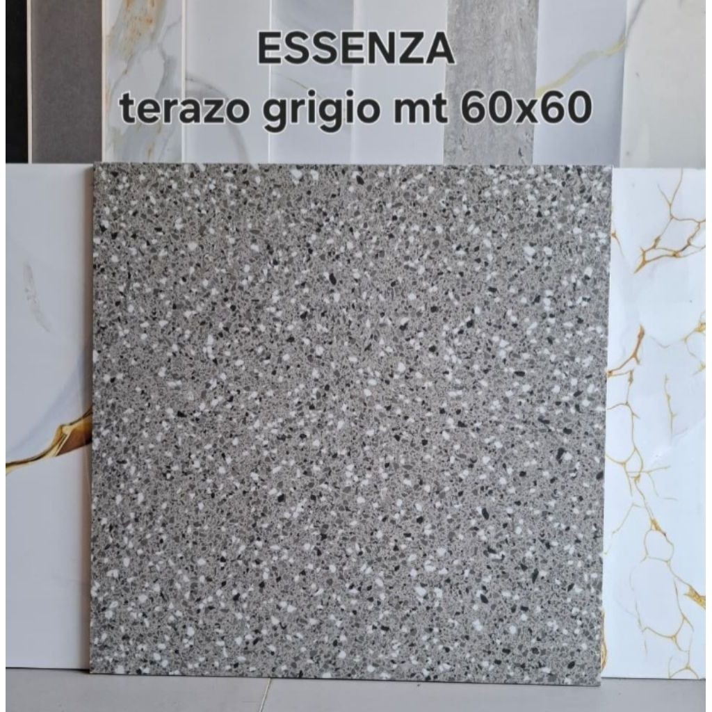 ESSENZA terazzo grigio mt 60x60 granit motif terazzo abu-abu persegi