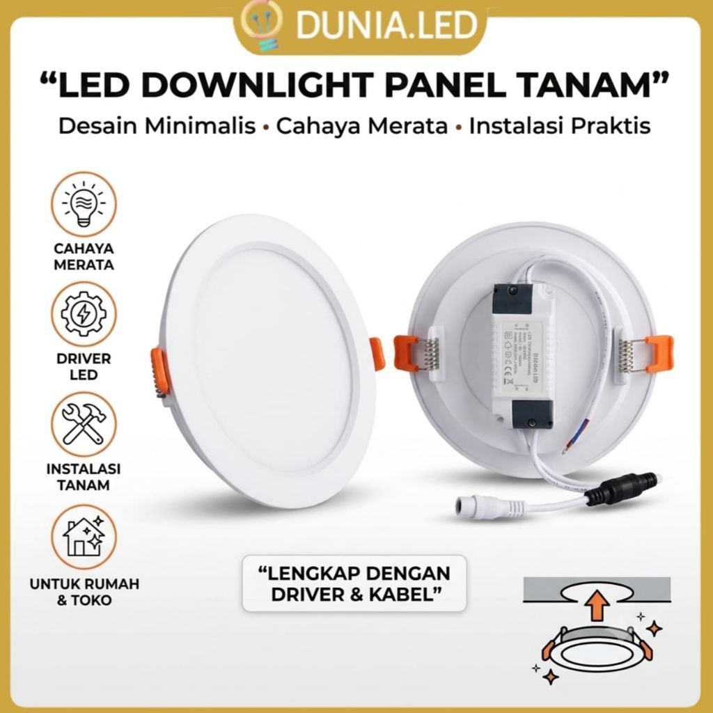 Lampu Panel Down light LED Inbouw IB 3 Watt Tipis BULAT