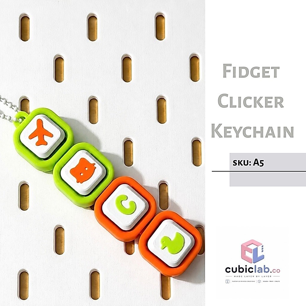 Cubic Lab - Initial Keychain 3D Fidget Clicker