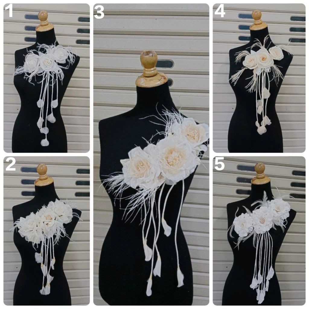 Korsase bunga bahu / korsase aksesoris pengantin / kebaya pesta / hiasan pundak /hiasan bunga selend