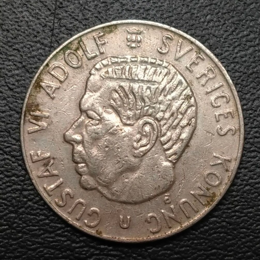 Koleksi Koin Asing Swedia 1 Krona tahun 1968-1973 Gustaf Adolf VI
