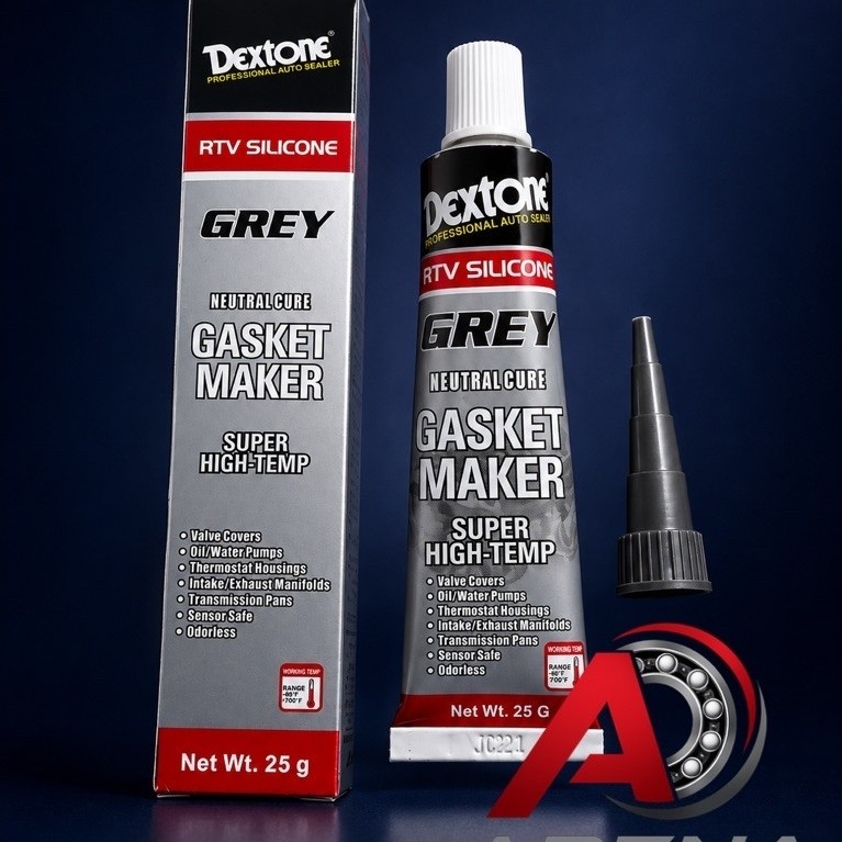 Lem Silikon Dextone GREY 25gr Lem Paking Mesin Pompa Knalpot Gasket Tahan Panas