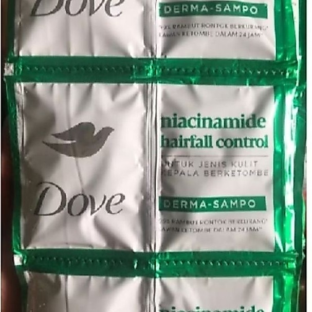12 Sachet Shampoo & Conditioner Dove Renceng 10ml - Hairfall Control, Perawatan Rambut Praktis