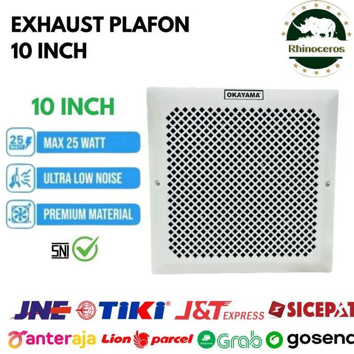 Nashutionss - Exhaust Fan Plafon 10 Inchi Kipas Plafon Blower Hexos Kamar Mandi Dapur Angin Hisap Is