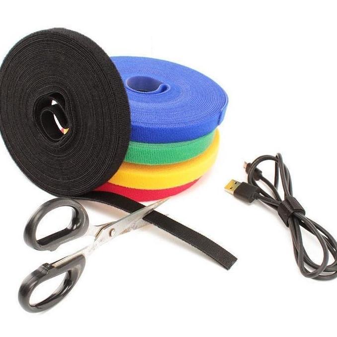 SAMBINAKA 5m Velcro Strap Velcro Pengikat Kabel Tanaman Fiber Velcro Cable Tie Serbaguna Kabel Velcr