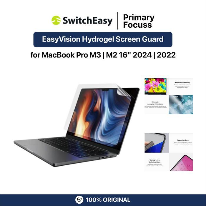 SWITCHEASY EasyVision Hydrogel Screen Guard for MacBook Pro M3 M2 16 Inch 2024 2022 Anti Scratch Ant