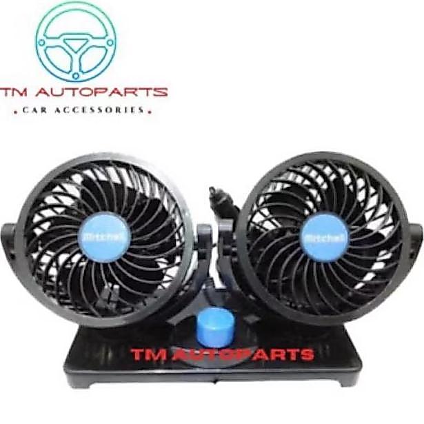 kipas angin mobil mitchell 12 volt 12v double head single switch universal