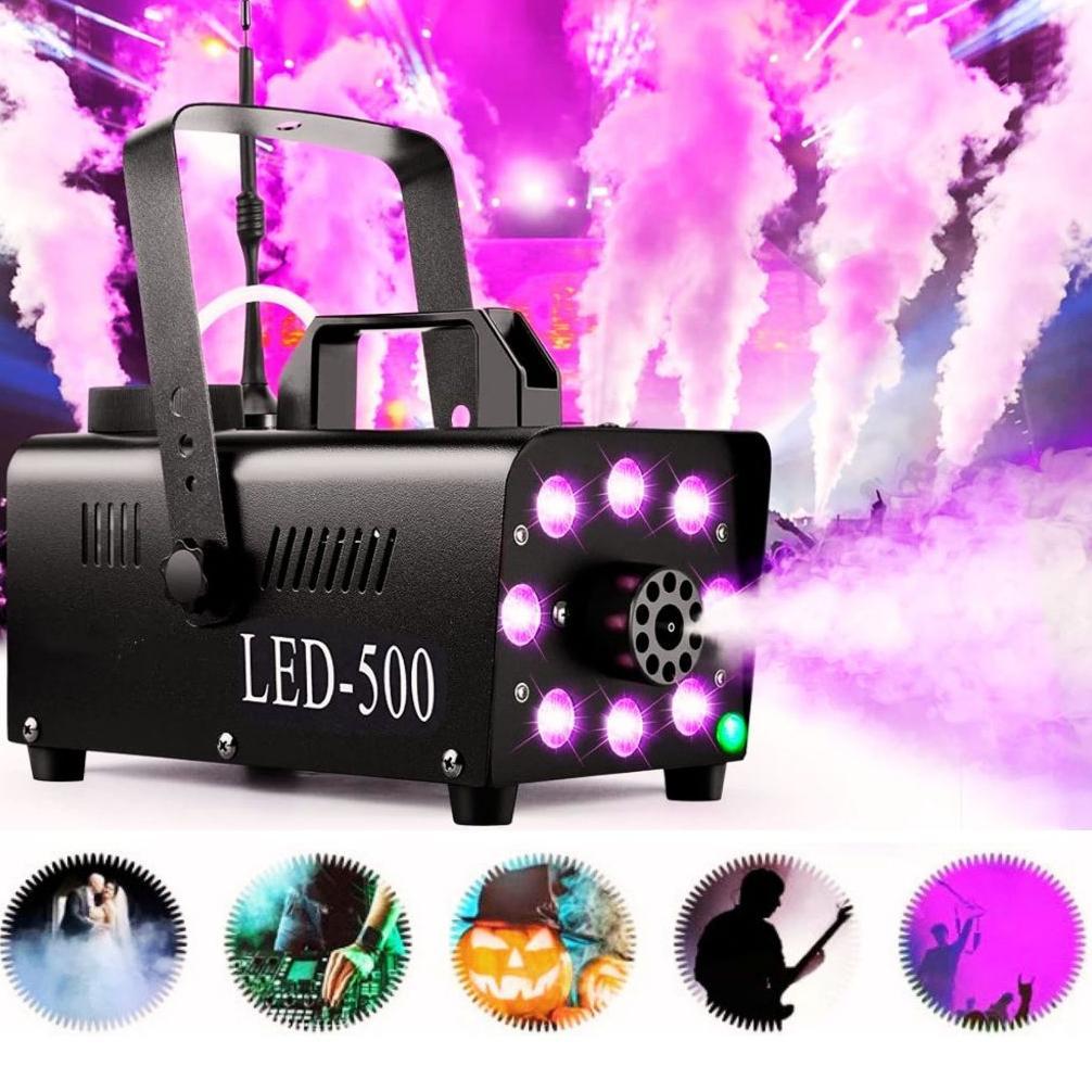 TaffLED Sistem Fogger Asap Panggung 500W Stage Machine Ejector + RGB LED - KY-LED500