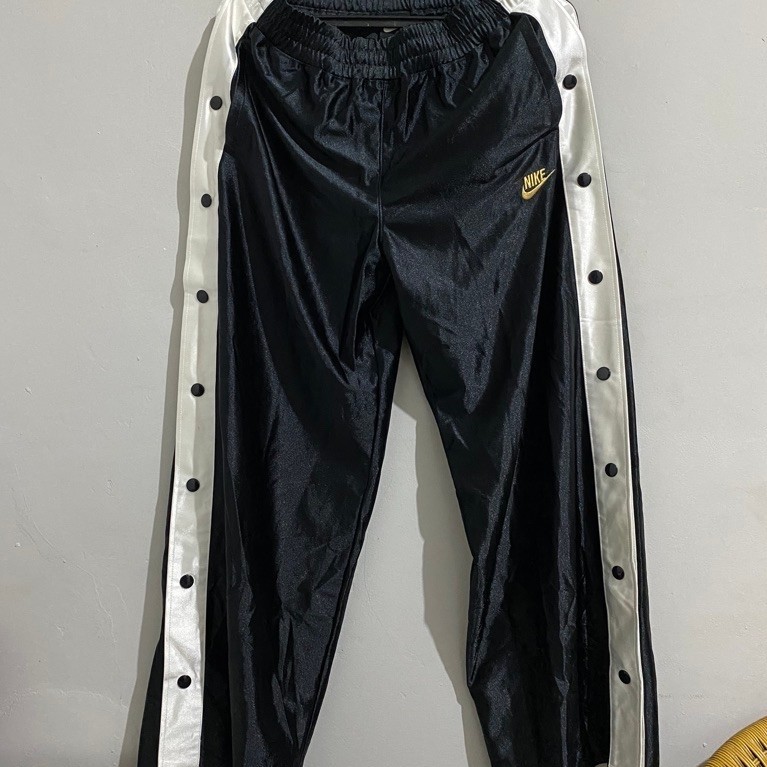 TrackPants Nike Button Icon Clash Popper Pants Glam Dunk ST Tearaway Retro Baggy Fit Black