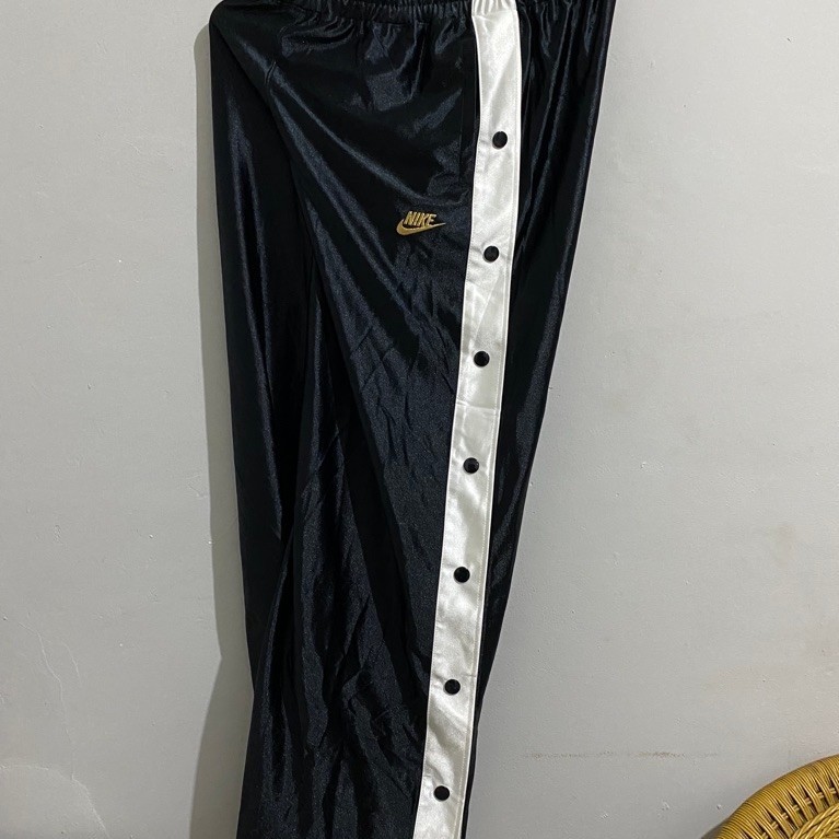 TrackPants Nike Button Icon Clash Popper Pants Glam Dunk ST Tearaway Retro Baggy Fit Black