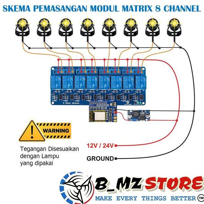 Controller Modul Matrix Lampu Tembak Mini Laser D2 Biled - Modul LED Matrix Mini Laser D2 Biled