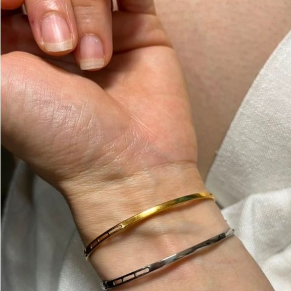 Gelang BANGLE GARIS -LAPIS EMAS 18 K