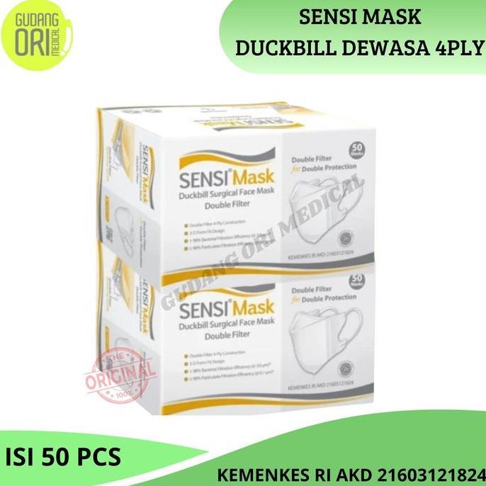 MASKER SENSI DUCKBILL FACE MASK 50 PCS / SENSI DUCKBILL 4PLY